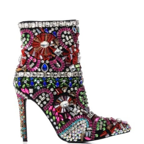 AZALEA WANG " TOTALLY BLITZED " EMBELLISHED BOOTIE IN MULTI(BRAND NEW!!!… - Picture 6 of 7
